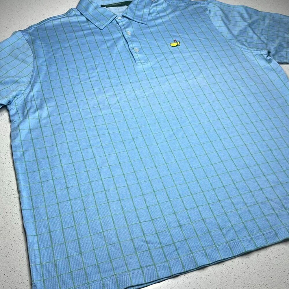 Bobby Jones Large Windowpane Masters 100% Cotton Golf Polo Men’s XL